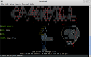 bloody 2D action deathmatch-like game in ascii-art