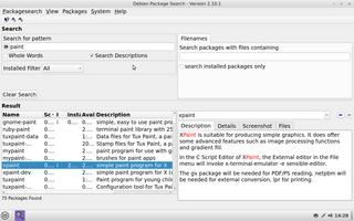 GUI for searching packages and viewing package information