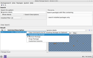 GUI for searching packages and viewing package information