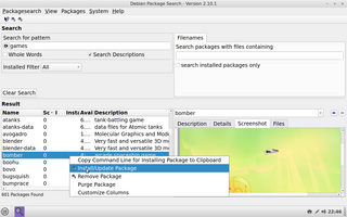 GUI for searching packages and viewing package information