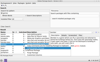 GUI for searching packages and viewing package information