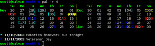command-line calendar program that can keep track of events