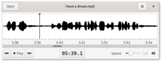 Minimal audio player for manual speech transcription