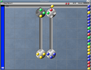 puzzle game involving paths and marbles