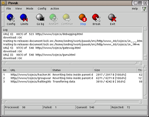 Multiprotocol file grabber with textual and graphic control