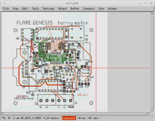 printed circuit board (pcb) design program - LessTif interface