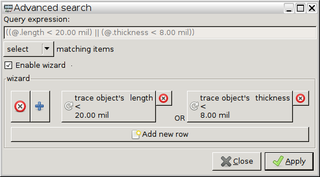 Building a query expression using the search wizard to select stub lines