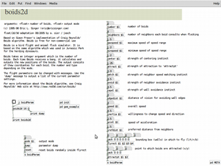 Pd library for the "boids" flocking simulator algorithm