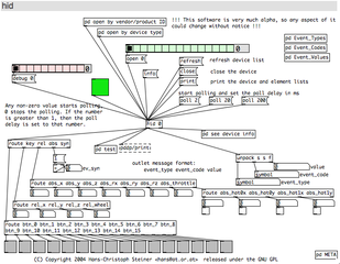 Pd object for getting data from USB HID devices