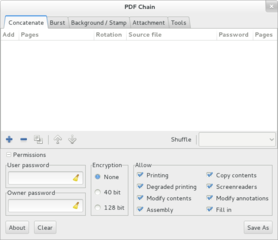 graphical user interface for the PDF Tool Kit