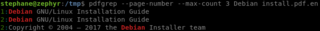 search the 3 first occurences of 'Debian' in Debian installation guide