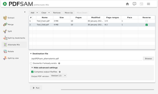pdfsam module to combine odd and even pages