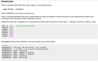 Efficient rsh-like utility, for using hosts in parallel