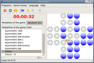 Board game for one player with pegs