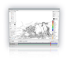 Create hand-drawn animation using both bitmap and vector graphics