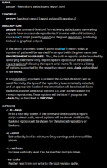 Source code repository statistics and report tool