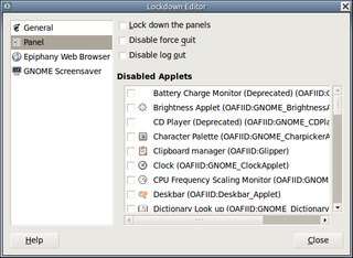 lockdown editor for GNOME
