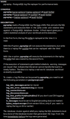 replay PostgreSQL log files