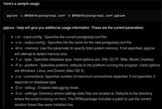 PostgreSQL config tuner