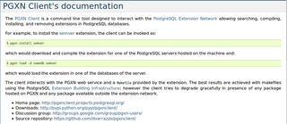 command line client for the PostgreSQL Extension Network