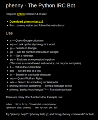 extensible IRC bot written in Python