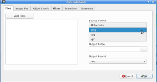 Menu->Tools->Automate/Batch_2-add files