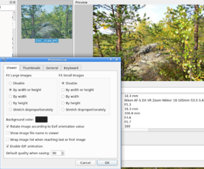 Menu->Edit->Preferences->Viever