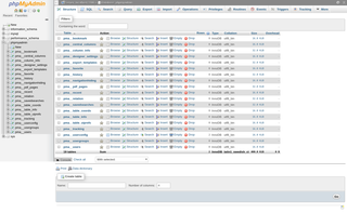 List of tables - 4.9.0.1