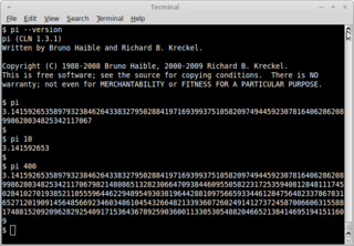 Compute Archimedes' constant Pi to arbitrary precision