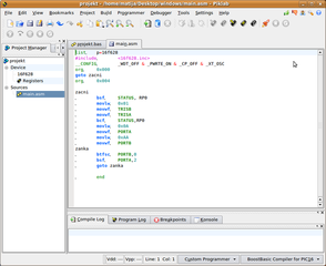 IDE for PIC-microcontroller development