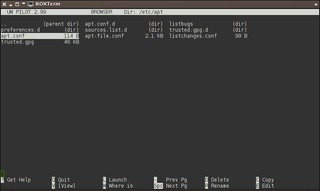 Simple file browser from Alpine, a text-based email client