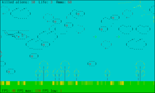 Horizontal scroller game in bash for cli.