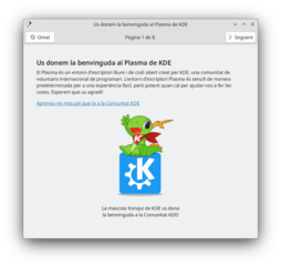 KDE Plasma welcome center
