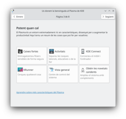 KDE Plasma welcome center
