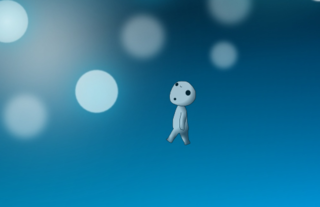 Friendly kodama wandering on the desktop