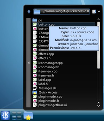 An alternate folder display plasma widget