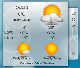 weather Plasma widget that shows the forecast and temperature