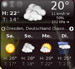 yaWP in action, showing a forecast.