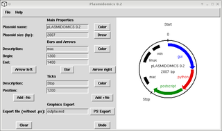 draw plasmids and vector maps with PostScript graphics export