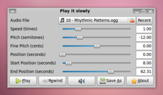 Plays back audio files at a different speed or pitch