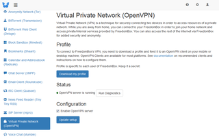 OpenVPN page