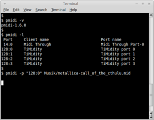 command line midi player for ALSA