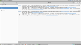 Polari, a iRC client running on Debian 8 GNU/Linux