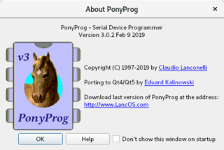 Starting Pop Up of Ponyprog