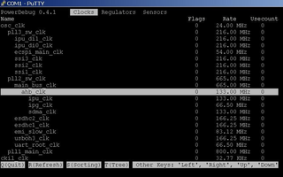 tool to display regulator, sensor and clock information