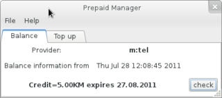 Check and top up the balance of GSM mobile prepaid SIM cards