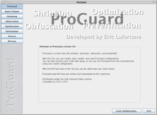 Java class file shrinker, optimizer, and obfuscator