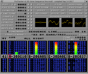 ProTracker v2.3D clone playing sequence_line.mod