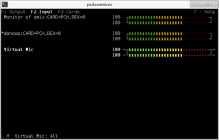 command-line mixer for PulseAudio with a curses interface
