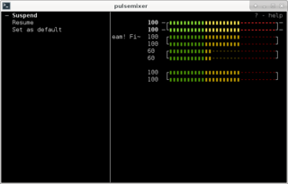 command-line mixer for PulseAudio with a curses interface